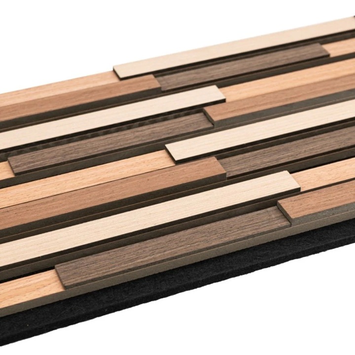 Riflaj Acustic din MDF si Pâslă Multicolor D6779 – 80x30x1.8 cm